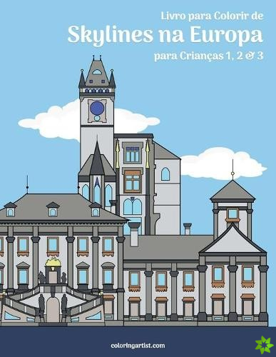 Livro para Colorir de Skylines na Europa para Criancas 1, 2 & 3