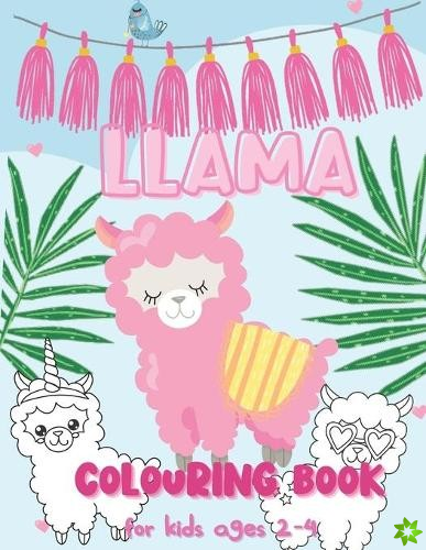Llama Colouring Book For Kids Ages 2-4