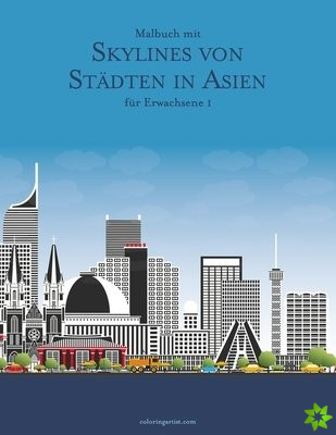 Malbuch mit Skylines von Stadten in Asien fur Erwachsene 1