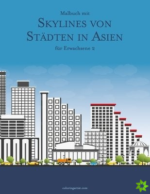 Malbuch mit Skylines von Stadten in Asien fur Erwachsene 2