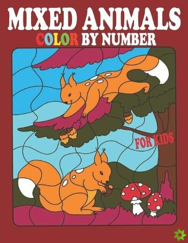 Mixed Animals Color By Number for Kids