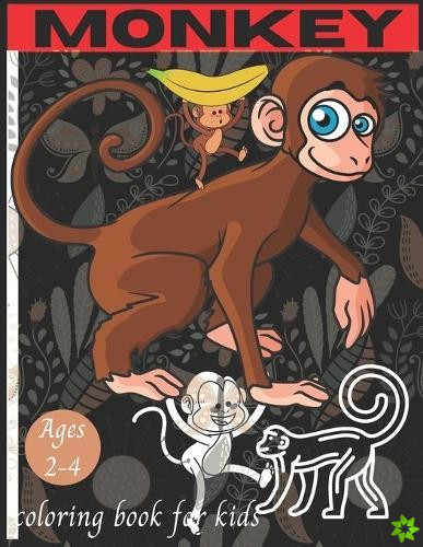 Monkey coloring book for kids ages 2-4