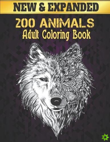 New 200 Animals Adult Coloring Book