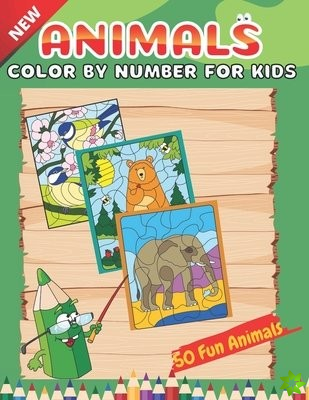 New Animals Color By Number For Kids 50 Fun Animals