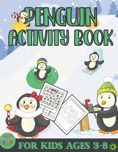 penguin activity book for kids ages 3-8