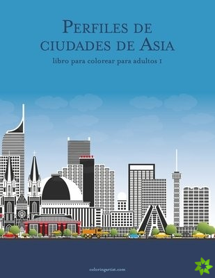 Perfiles de ciudades de Asia libro para colorear para adultos 1