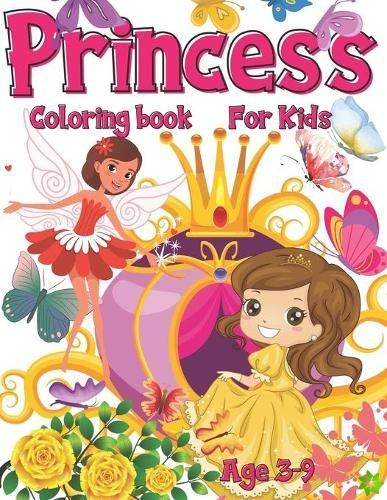Princess Coloring Book For Kids Age 3-9