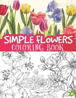 Simple flowers coloring book