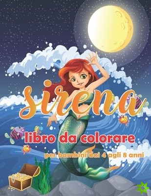 sirena libro da colorare per bambini dai 4 agli 8 anni