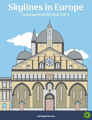 Skylines in Europe Coloring Book for Kids 3 & 4