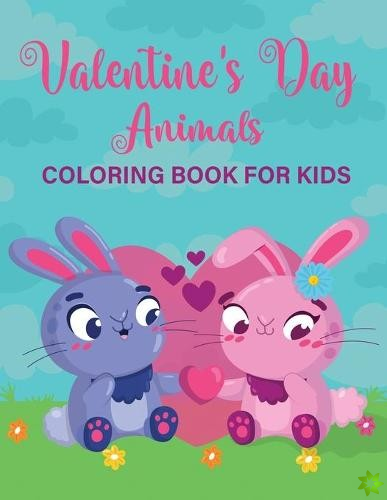 Valentine's day animals coloring book for kids