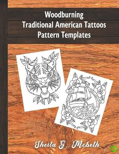 Woodburning Traditional American Tattoos Pattern Templates