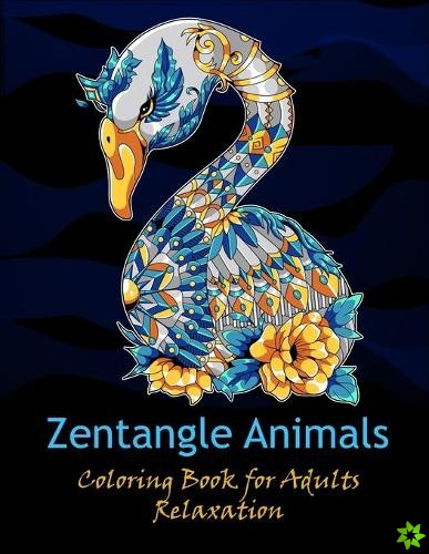 Zentangle animals coloring book for adults relaxation