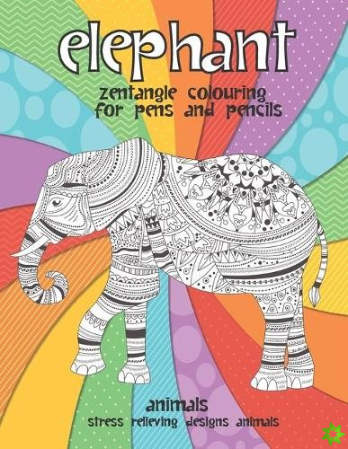 Zentangle Colouring for Pens and Pencils - Animals - Stress Relieving Designs Animals - Elephant