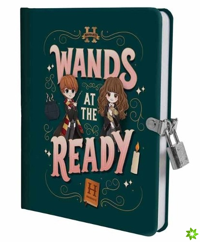 Harry Potter: Wands at the Ready Lock & Key Diary