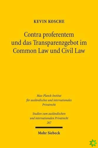 Contra proferentem und das Transparenzgebot im Common Law und Civil Law