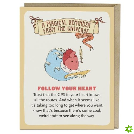 6-Pack Em & Friends Follow Your Heart Affirmators! Greeting Cards