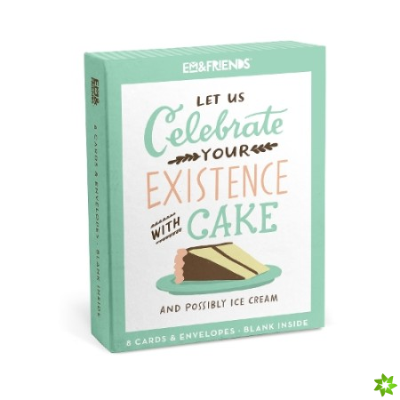 Em & Friends Celebrate With Cake Card, Box of 8 Single Birthday Cards