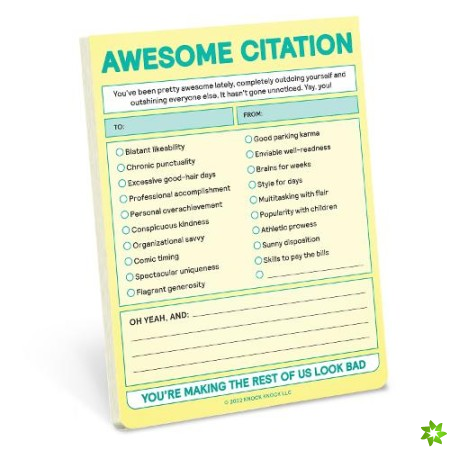 Knock Knock Awesome Citation Nifty Note Pad (Pastel Version)