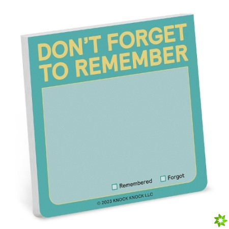 Knock Knock Don't Forget to Remember Sticky Note (Pastel)