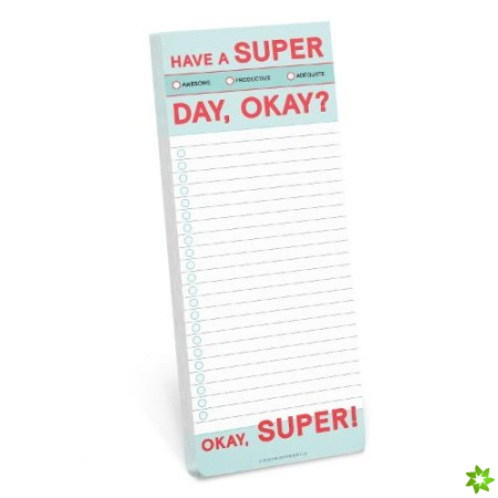 Knock Knock Have a Super Day Make-a-List Pads