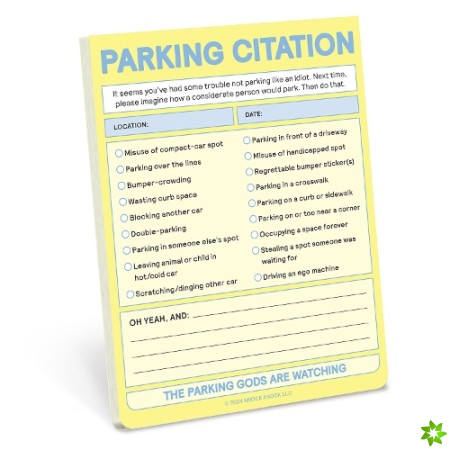 Knock Knock Parking Citation Nifty Note (Pastel Yellow)