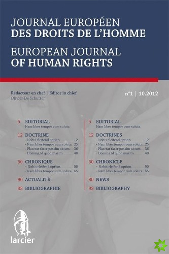 Journal Europeen Des Droits De L'homme / European Journal of Human Rights 2013/3