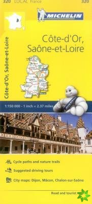 Cote-d'Or, Saone-et-Loire - Michelin Local Map 320