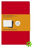 Moleskine Ruled Cahier Xl - Red Cover (3 Set)