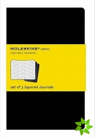 Moleskine Squared Cahier L - Black Cover (3 Set)