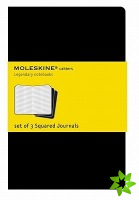 Moleskine Squared Cahier Xl - Black Cover (3 Set)