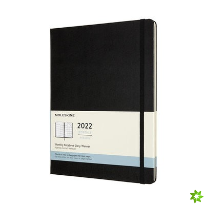 Moleskine 2022 12-Month Monthly Extra Large Hardcover Notebook