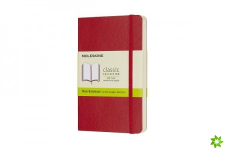 Moleskine Scarlet Red Pocket Plain Notebook Soft