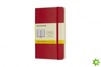 Moleskine Scarlet Red Pocket Squared Notebook Soft