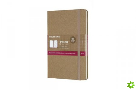Moleskine Two-Go Notebook Medium Ruled/Plain Kraft Brown