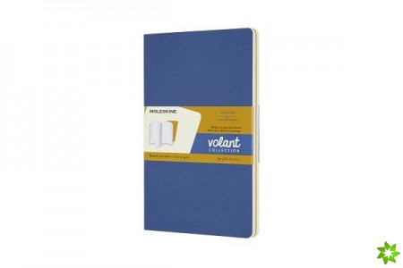 Volant Journals Large Ruled Forget Me Not Blue & Amber Yellow