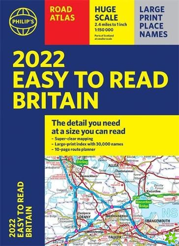 2022 Philip's Easy to Read Britain Road Atlas