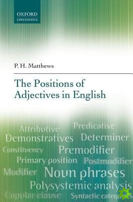 Positions of Adjectives in English