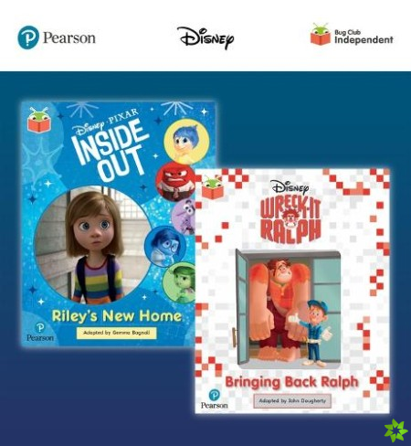 Pearson Bug Club Disney Year 2 Pack D, including Purple and White book band readers; Inside Out: Riley's New Home, Wreck-It Ralph: Bringing Back Ralph