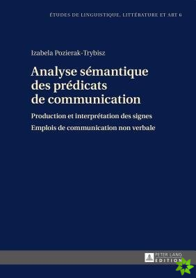Analyse Semantique Des Predicats de Communication