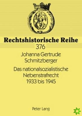 Das Nationalsozialistische Nebenstrafrecht 1933 Bis 1945