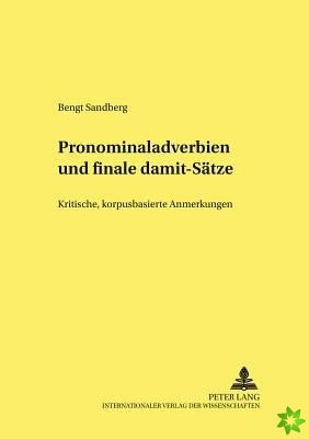 Pronominaladverbien Und Finale Damit-Saetze