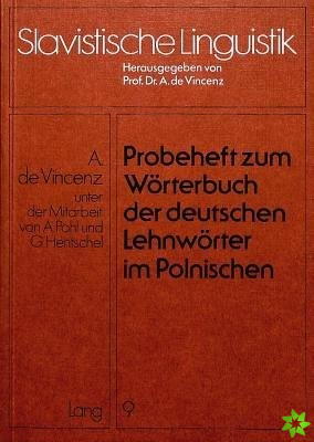 Probeheft Zum Woerterbuch Der Deutschen Lehnwoerter Im Polnischen