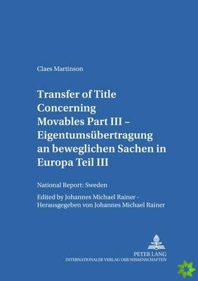 Transfer of Title Concerning Movables