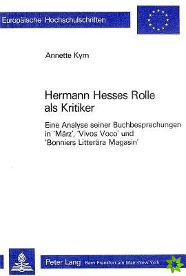 Hermann Hesses Rolle als Kritiker