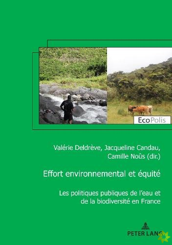 Effort environnemental et equite; Les politiques publiques de l'eau et de la biodiversite en France