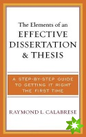 Elements of an Effective Dissertation and Thesis