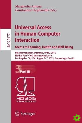 Universal Access in Human-Computer Interaction. Access to Learning, Health and Well-Being