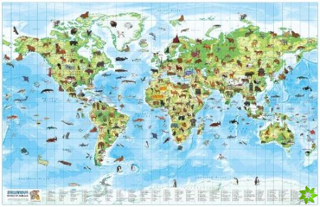 Children's Wall Map: World of Animals