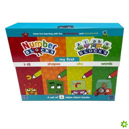 Numberblocks and Alphablocks: My First Numbers and Letters Set (4 wipe-clean books with pens included)